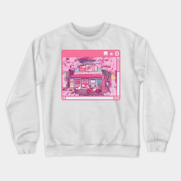 The aesthetic Tokyo street with vending machines and a grocery store Crewneck Sweatshirt by AnGo